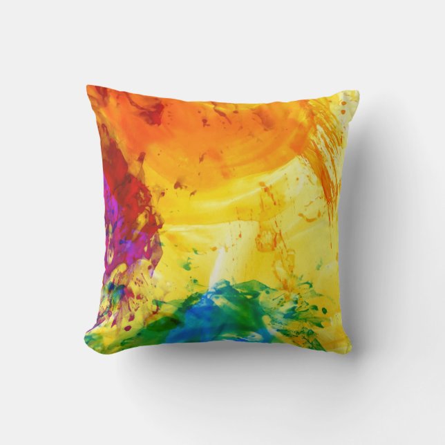 Lebhafte Abstrakte Explosion Kissen (Vorderseite)