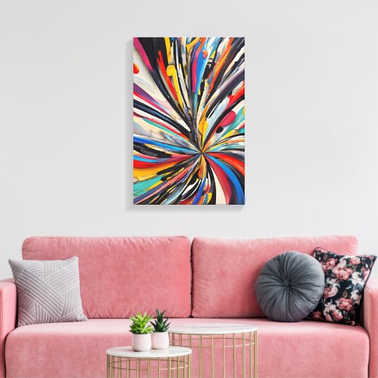 Lebhafte Abstrakte Explosion Moderne Kunst Leinwanddruck (Insitu (Wohnzimmer))