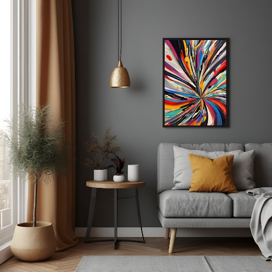 Lebhafte Abstrakte Explosion Moderne Kunst Poster