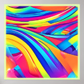 Lebhafte Abstrakte Farbbandkunst Poster (Vorne)
