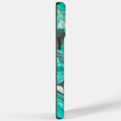 Lebhafte Abstrakte Farbflüsse Aquamarine Kunsthand Case-Mate iPhone Hülle (Rückseite / Rechts)