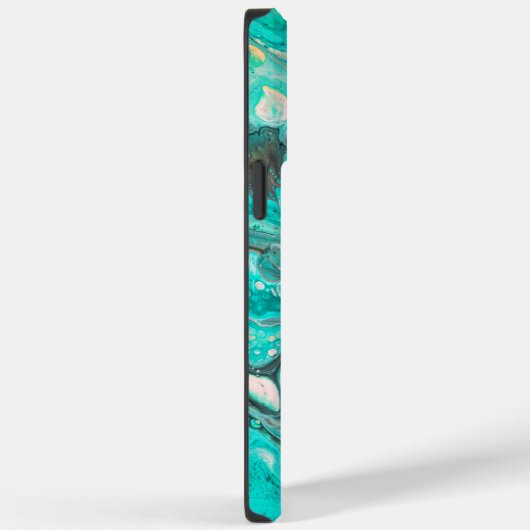 Lebhafte Abstrakte Farbflüsse Aquamarine Kunsthand Case-Mate iPhone Hülle (Rückseite / Rechts)
