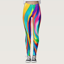 Lebhafte Abstrakte Farbgestaltung Leggings