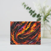 Lebhafte Abstrakte Flamme Postkarte (Stehend Vorderseite)