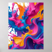 Lebhafte Abstrakte Fluid Art - Color Splash Design Poster (Vorne)