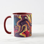 Lebhafte Abstrakte Fluid-Kunst mit warmer Farbpale Tasse (Links)
