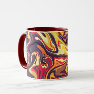 Lebhafte Abstrakte Fluid-Kunst mit warmer Farbpale Tasse