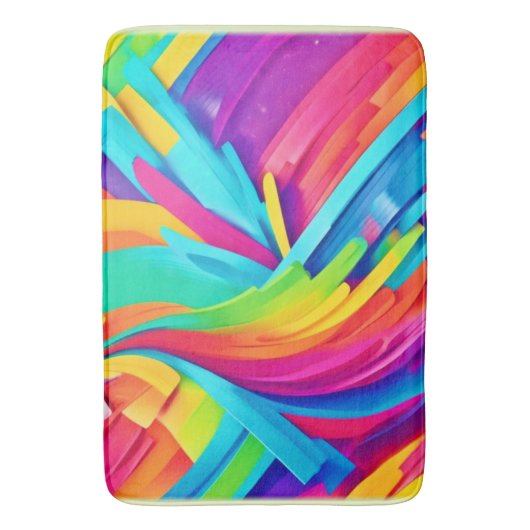 Lebhafte Abstrakte Formen Kunst Badematte (Vorderseite Vertikal)