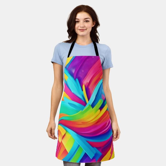 Lebhafte Abstrakte Formen Kunst Schürze (Getragen)