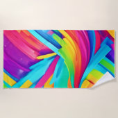 Lebhafte Abstrakte Formen Kunst Strandtuch (Vorderseite)