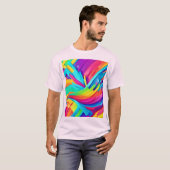 Lebhafte Abstrakte Formen Kunst T-Shirt (Vorne ganz)