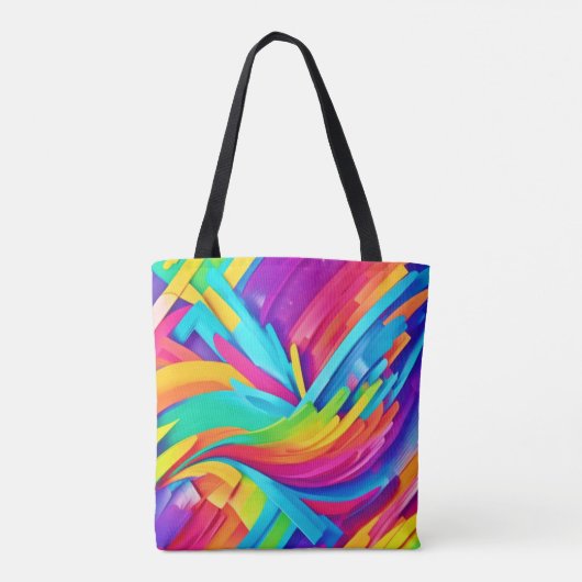 Lebhafte Abstrakte Formen Kunst Tasche (Rückseite)