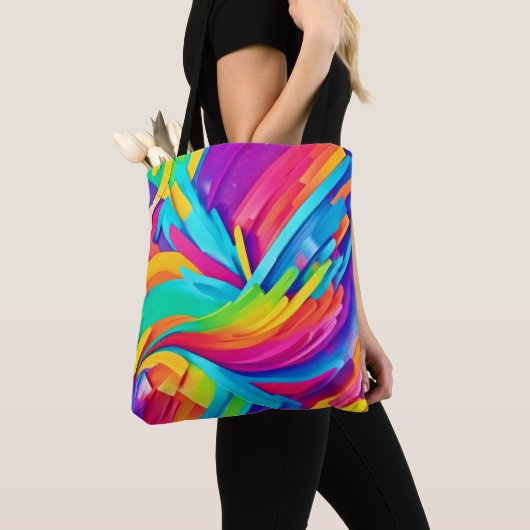 Lebhafte Abstrakte Formen Kunst Tasche (Von Nahem)