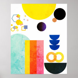 Lebhafte Abstrakte Freeform Wall Art Poster