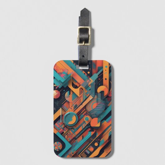 Lebhafte Abstrakte Geometrie - Bold Graphic Art mi Gepäckanhänger (Vorderseite Vertikal)