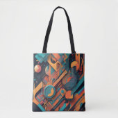 Lebhafte Abstrakte Geometrie - Bold Graphic Art mi Tasche (Vorderseite)