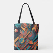 Lebhafte Abstrakte Geometrie - Bold Graphic Art mi Tasche (Rückseite)