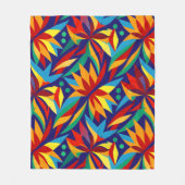 Lebhafte Abstrakte geometrische, mehrfarbige tropi Fleecedecke (Vorderseite)