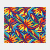 Lebhafte Abstrakte geometrische, mehrfarbige tropi Fleecedecke (Vorderseite (Horizontal))