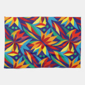 Lebhafte Abstrakte geometrische, mehrfarbige tropi Geschirrtuch (Horizontal)
