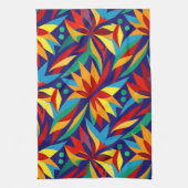 Lebhafte Abstrakte geometrische, mehrfarbige tropi Geschirrtuch (Vertikal)