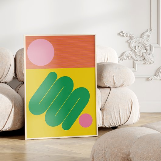 Lebhafte Abstrakte geometrische Mitteljahrsästhesi Poster