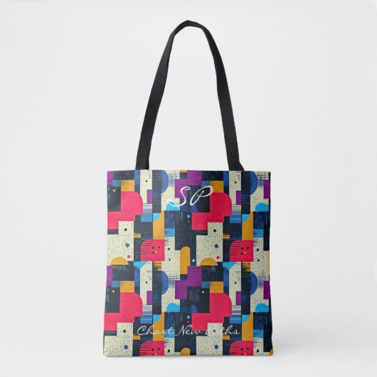 Lebhafte Abstrakte Geometry-Tote-Tasche Tasche (Vorderseite)