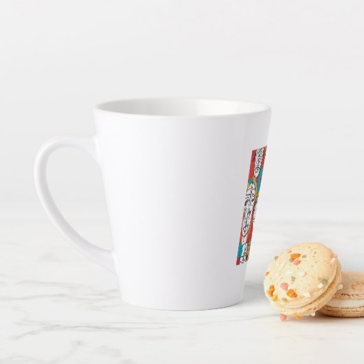 Lebhafte Abstrakte Gesichter - Moderne Kunst Milchtasse (Beispiel)