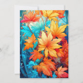 Lebhafte Abstrakte Herbstlaub gestalten Geburtstag Einladung (Rückseite)