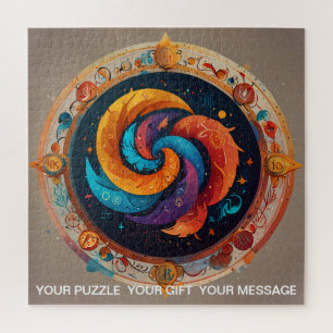 Lebhafte Abstrakte Himmelswelt Zodiac Sign Dreamsc Puzzle