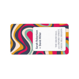 Lebhafte Abstrakte Hochzeit Adressaufkleber