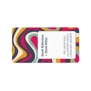 Lebhafte Abstrakte Hochzeit Adressaufkleber