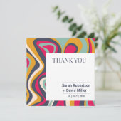 Lebhafte Abstrakte Hochzeit Dankeskarte (Stehend Vorderseite)