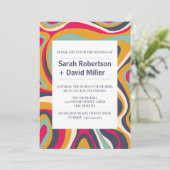 Lebhafte Abstrakte Hochzeit Einladung (Stehend Vorderseite)