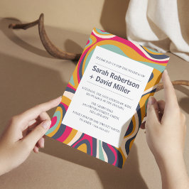 Lebhafte Abstrakte Hochzeit Einladung