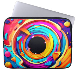 Lebhafte Abstrakte kosmische Vortex Kunst Laptopschutzhülle