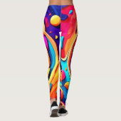 Lebhafte Abstrakte kosmische Vortex Kunst Leggings (Rückseite)