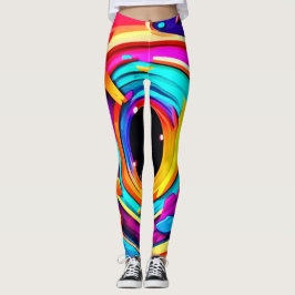Lebhafte Abstrakte kosmische Vortex Kunst Leggings