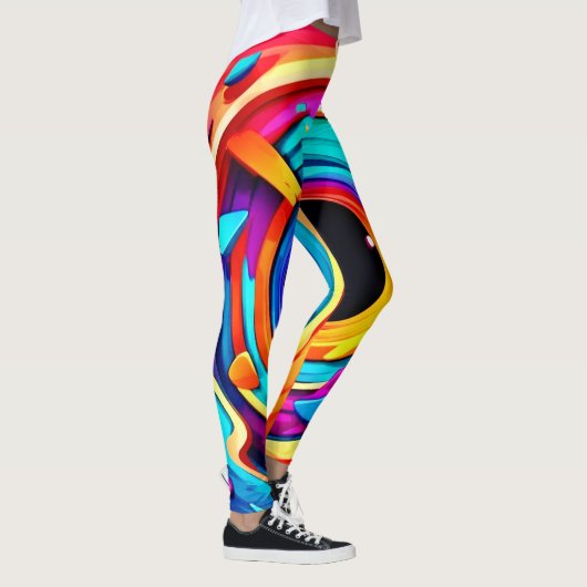 Lebhafte Abstrakte kosmische Vortex Kunst Leggings (Rechts)