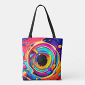 Lebhafte Abstrakte kosmische Vortex Kunst Tasche (Rückseite)