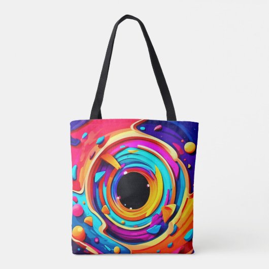 Lebhafte Abstrakte kosmische Vortex Kunst Tasche (Rückseite)