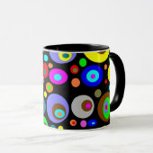 Lebhafte abstrakte Kreise Tasse (VorderseiteRechts)