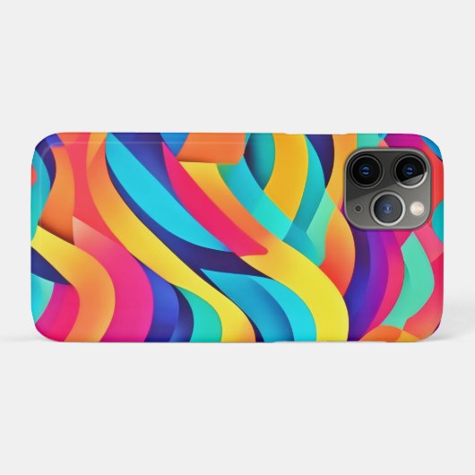 Lebhafte Abstrakte Kunst der Wavy Case-Mate iPhone Hülle (Rückseite (Horizontal))