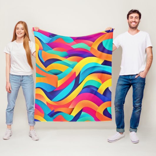 Lebhafte Abstrakte Kunst der Wavy Fleecedecke (Beispiel)