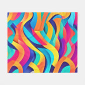 Lebhafte Abstrakte Kunst der Wavy Fleecedecke (Vorderseite (Horizontal))