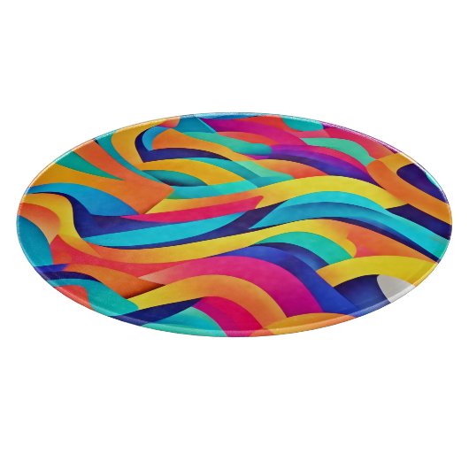 Lebhafte Abstrakte Kunst der Wavy Schneidebrett (Ecke)