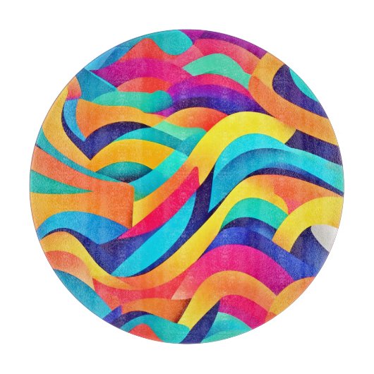 Lebhafte Abstrakte Kunst der Wavy Schneidebrett (Vorderseite)