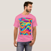 Lebhafte Abstrakte Kunst der Wavy T-Shirt (Vorne ganz)