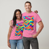 Lebhafte Abstrakte Kunst der Wavy T-Shirt (Unisex)