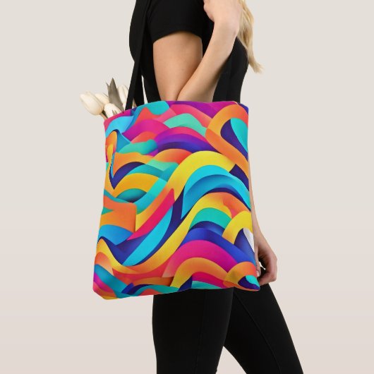Lebhafte Abstrakte Kunst der Wavy Tasche (Von Nahem)